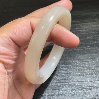 稀缺方言和田玉收藏级青海老坑料细润藕粉羊脂白玉内径55mm手镯s